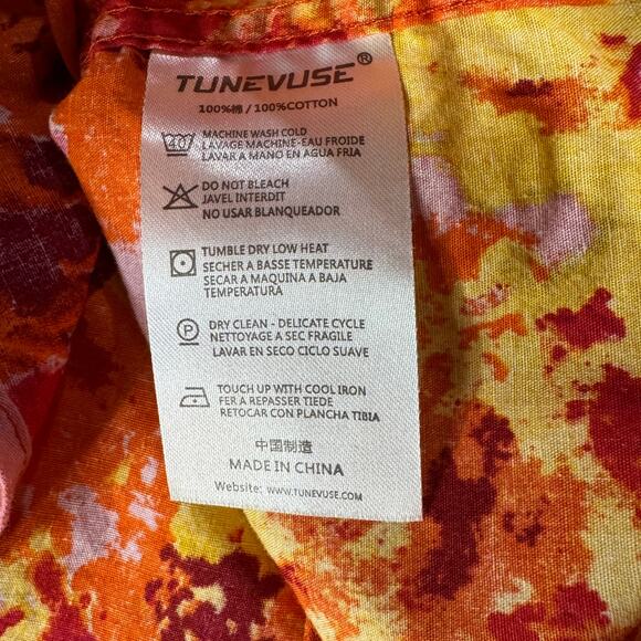 Tunevuse Mens Large Shirt Button-Up Long Sleeves Abstract Collared Regular Fit - Picture 6 of 6